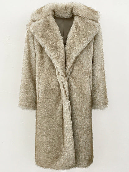 Women's high-quality artificial fur faux fur coat in a soft, plush design
