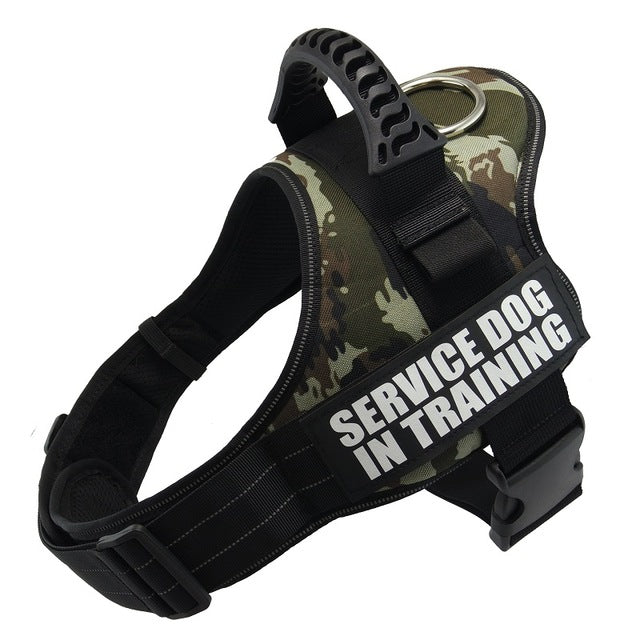 Personalized reflective breathable no-pull dog harness vest with adjustable straps and patch for small to large dogs
