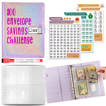 5A Money Saving Challenge planner with savings tracker pages and budgeting worksheets