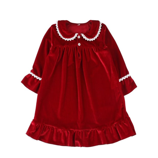 Christmas classic children's clothing, soft cotton solid red outfit by My Store