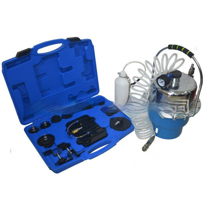 Pneumatic brake fluid replacement tool with air-powered fluid extractor design