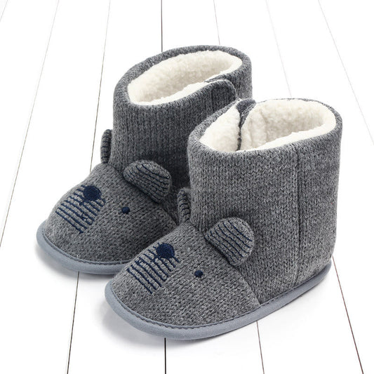 Baby winter wool cotton high-top shoes in warm, soft design”】【