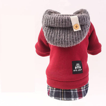 Autumn and winter padded coat for small dogs, four-legged design in warm, comfortable fabric