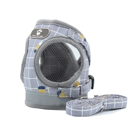 Breathable mesh small dog harness and leash in a lightweight, adjustable design