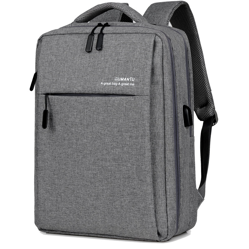 Waterproof shockproof rechargeable backpack laptop bag with padded compartments and USB charging port