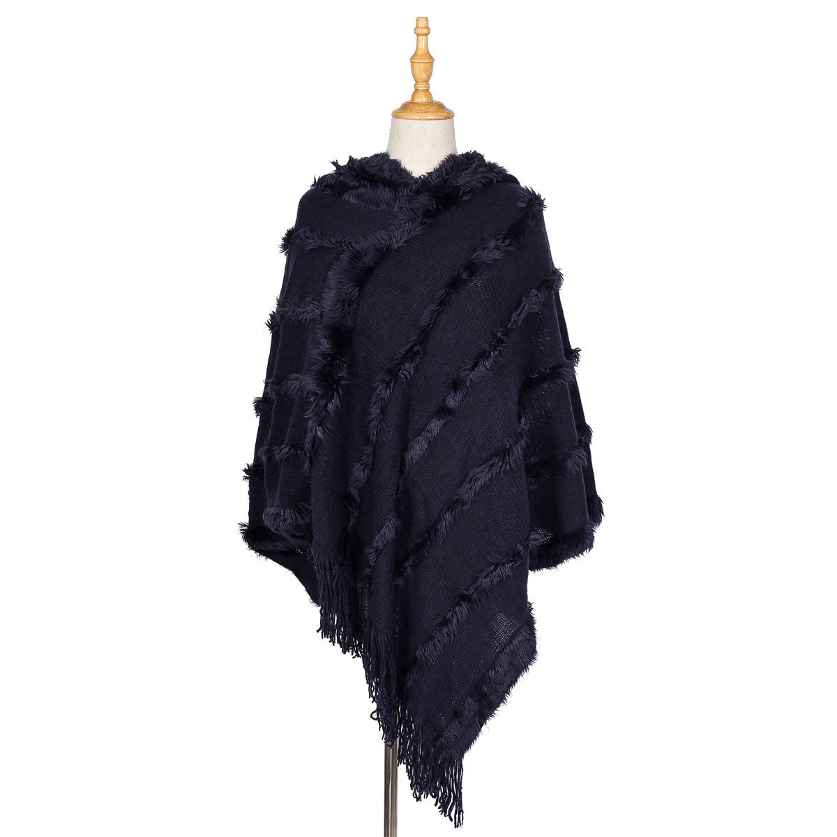 Warm shawl scarf in a soft, cozy design folded for display