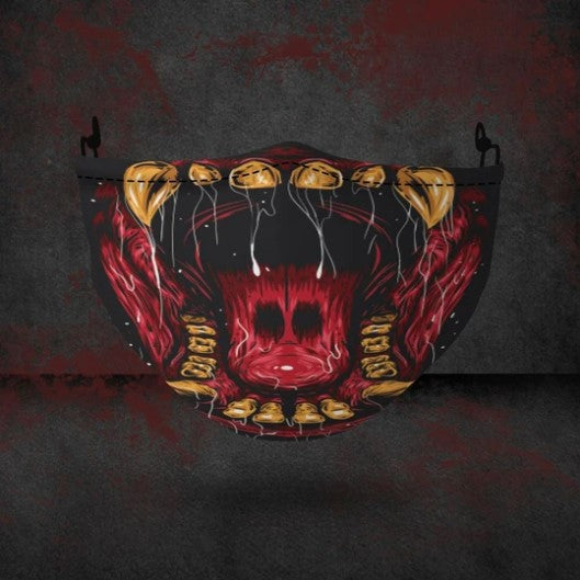 Explosive Halloween mask with eerie design and detailed features for costume wear