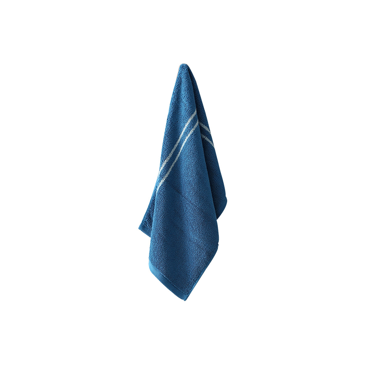 Smart sensor cotton face towel with soft white fabric and subtle textured weave