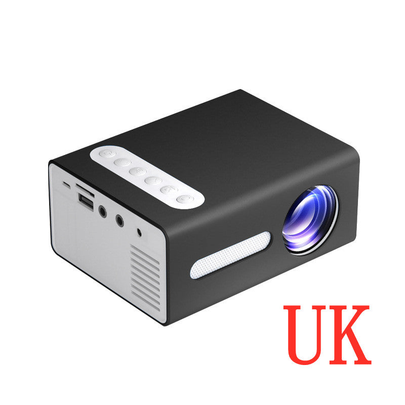 Home Office T300 1080P miniature mini projector in compact black design