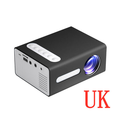Home Office T300 1080P miniature mini projector in compact black design