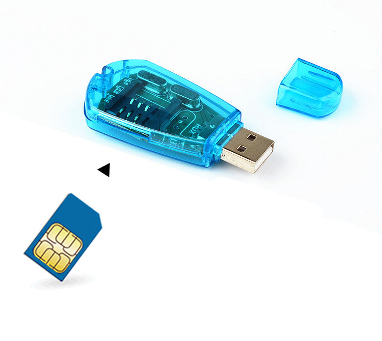 Mobile phone SIM card reader by My Store, compact black USB device for reading SIM cards