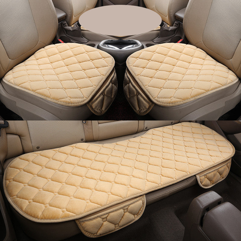 Comfortable plus velvet warm cushion in soft plush fabric, close-up view