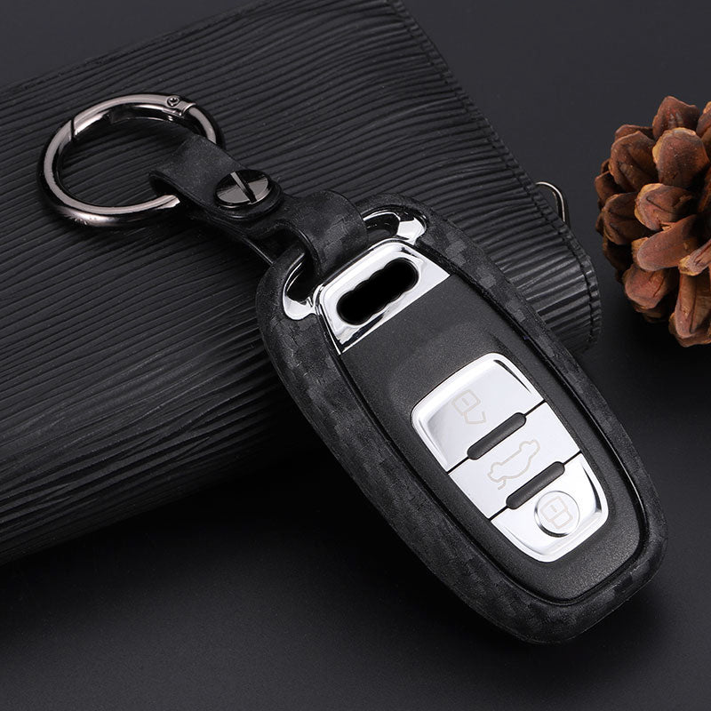 Carbon fiber silicone car key case