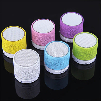 Mini wireless Bluetooth speakers, compact portable design with visible speaker grille and control buttons