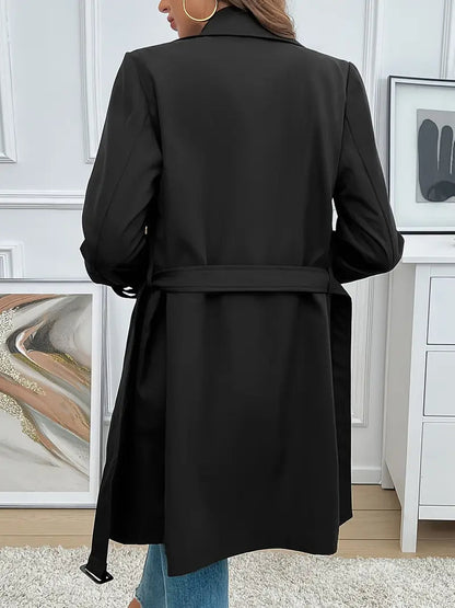 Elegant belted trench coat for women by My Store, showcasing a tailored silhouette and adjustable waist belt