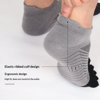 Autumn winter thickened men's wool five-finger socks in a warm, full-coverage design