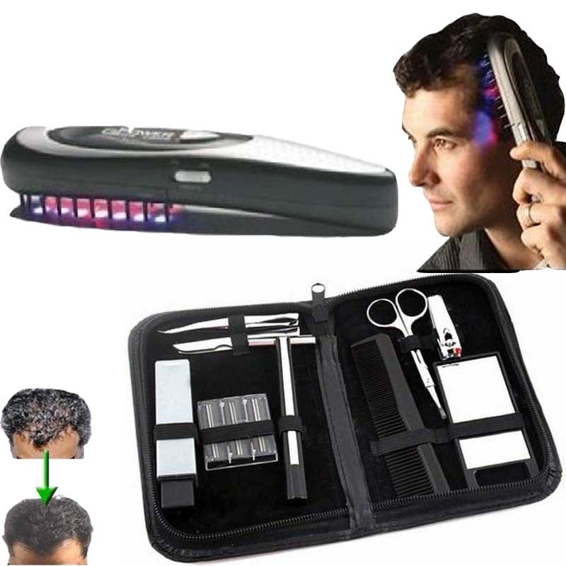Laser hair loss therapy device for scalp treatment with LED light panels