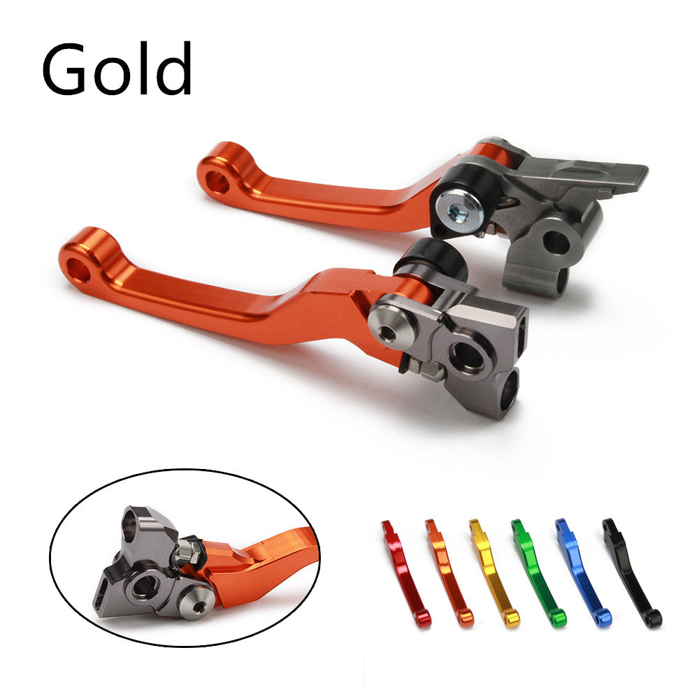 Motorcycle modified horn brake lever, black metal handlebar control close-up