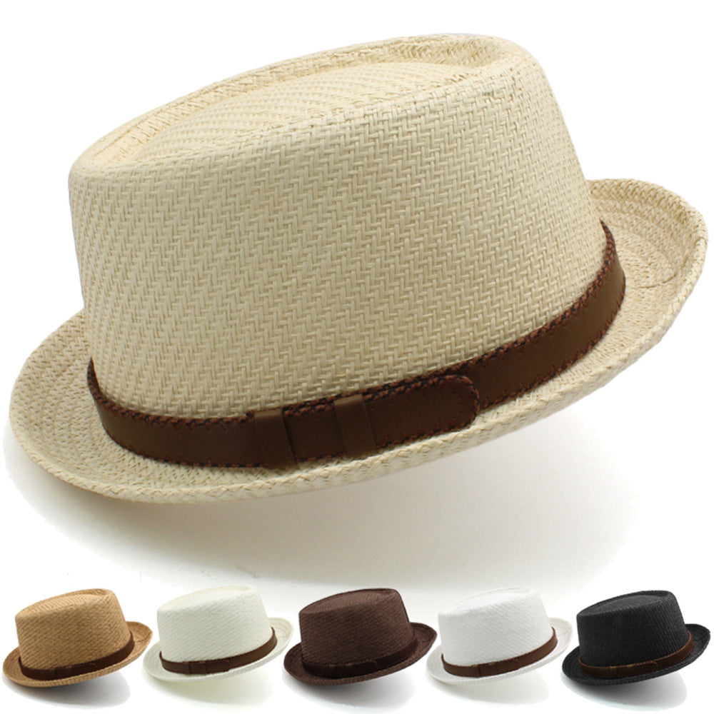 Men's and women's same-style French straw hat with a classic woven design