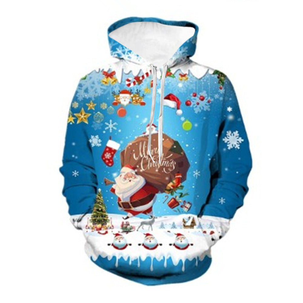 Christmas 3D digital print pullover hoodie by My Store