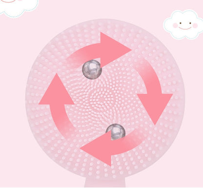 Multifunctional face brush with soft bristles for gentle facial cleansing and skincare application