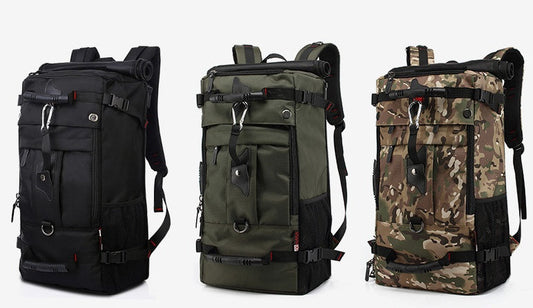 Men's large Oxford cloth outdoor backpack with double shoulder straps and multifunction hiking bag design