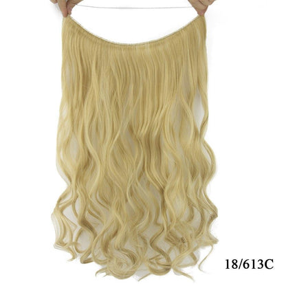 Invisible halo hair extension displayed against a clean background