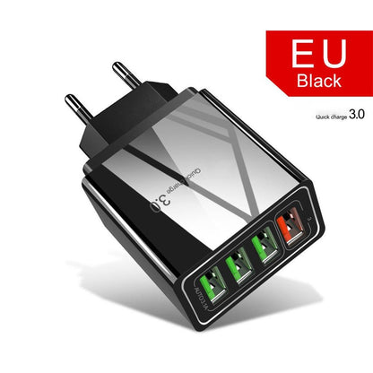 Illuminated 4USB mobile phone charger 3A charging head with four USB ports
