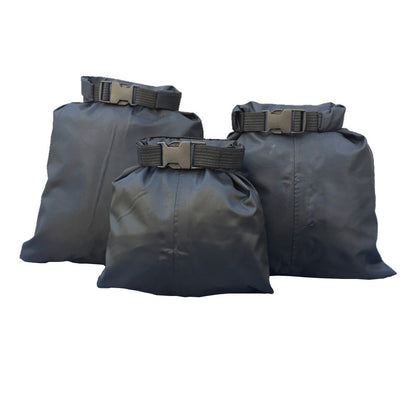 Waterproof dry bags in assorted sizes for keeping gear protected from water