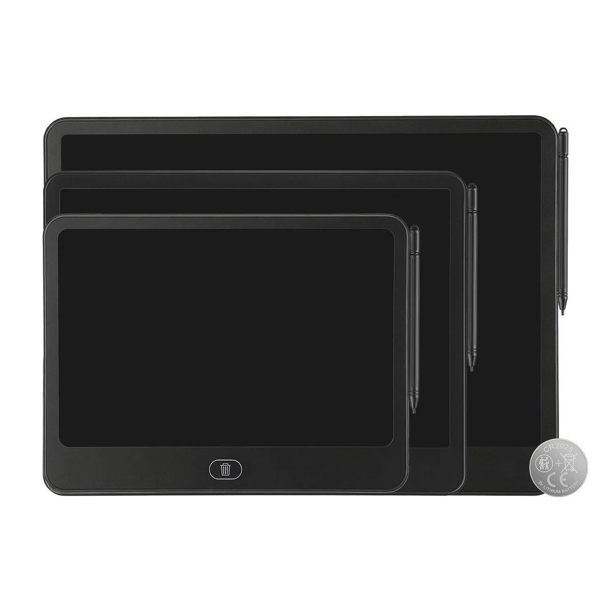 GBruno Store LCD writing tablet for kids with stylus and lock function, showing a colorful drawing on the screen.