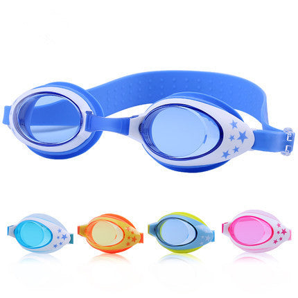 Waterproof anti-fog swimming goggles by My Store with clear lenses and an adjustable strap