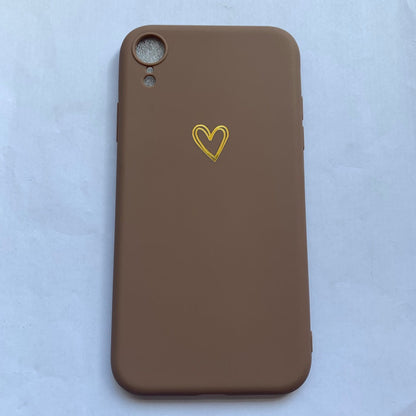 Simple small love iPhone case compatible with Apple, featuring a minimalist heart design