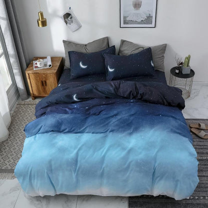Bed sheets set with quilt and duvet cover bedding, 4-piece set in assorted colors