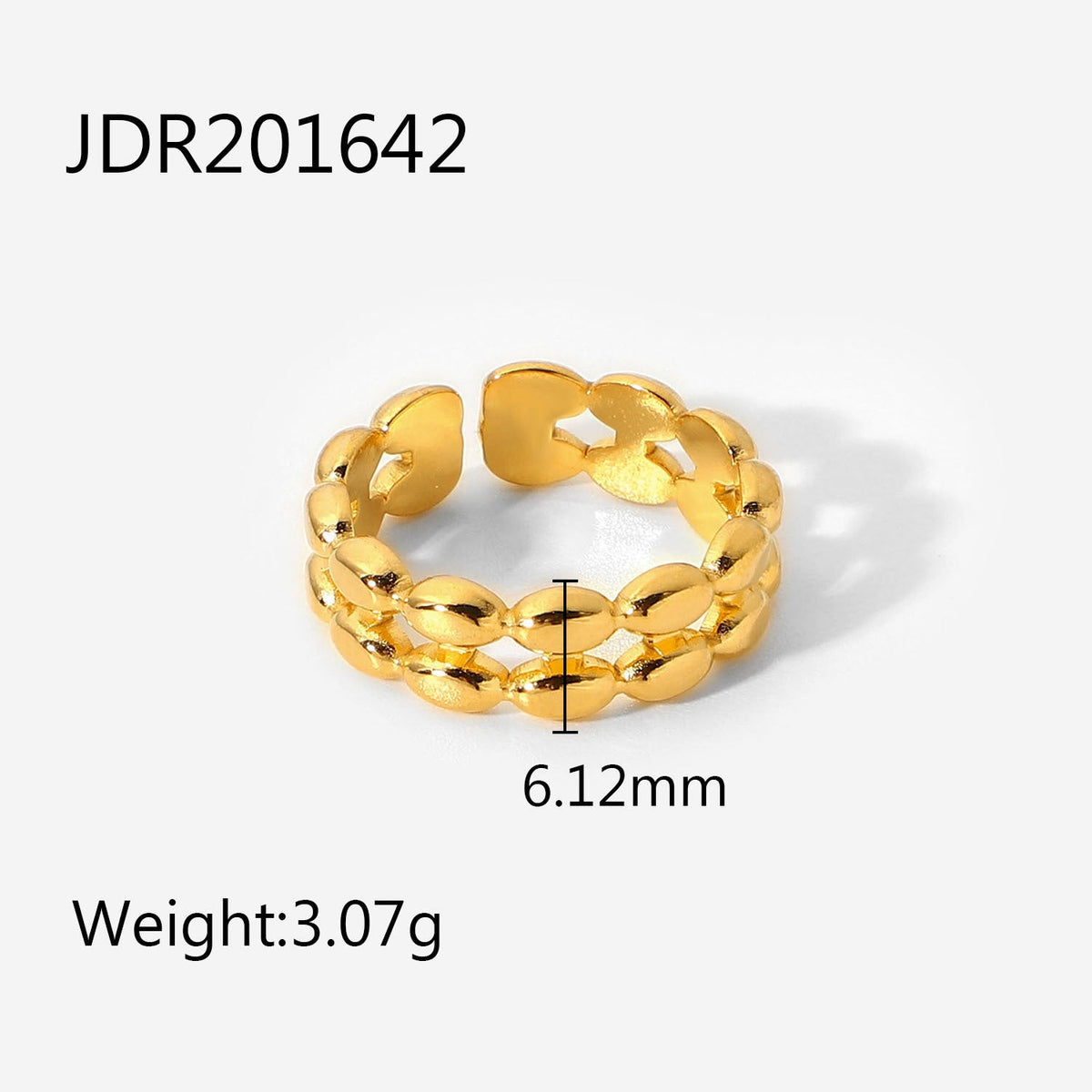 Maggie gold ring by My Store, featuring a polished gold band in close-up view