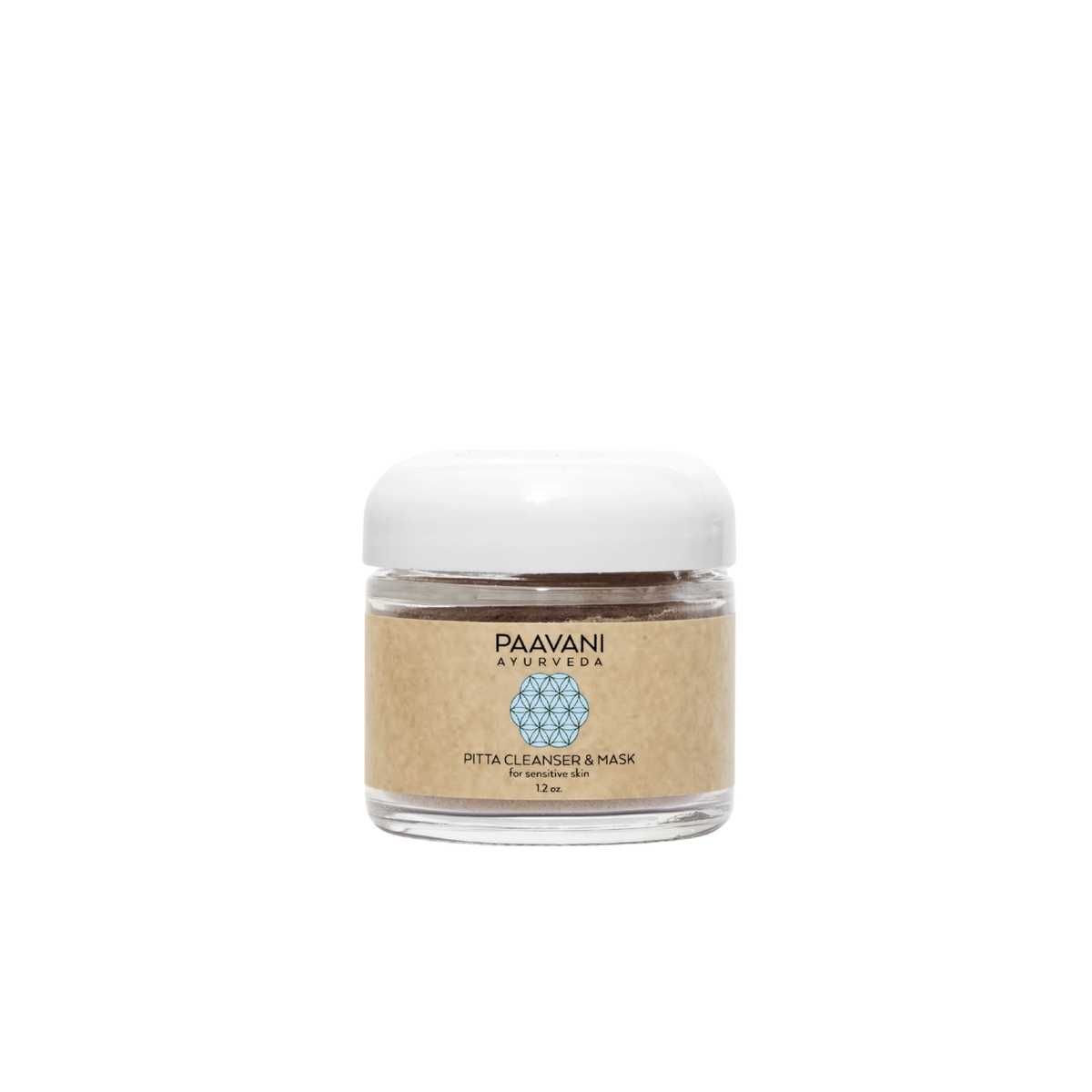 Paavani Ayurveda Pitta Cleanser and Mask with Ayurvedic cleansing grains for sensitive and reactive skin.