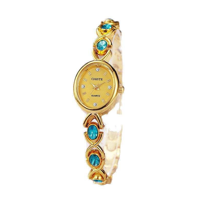 Women's colored diamond niche bracelet watch with high-appearance-value design