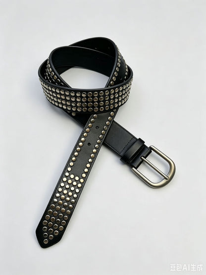 Black and white minimalist fashion belt by My Store, featuring a sleek two-tone design