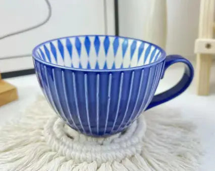 Artistic Ceramic Breakfast Mug - Large Capacity Cup