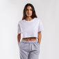Women's loose cropped tee from POS Wholesale, featuring a relaxed fit and casual style, shown on a white background.