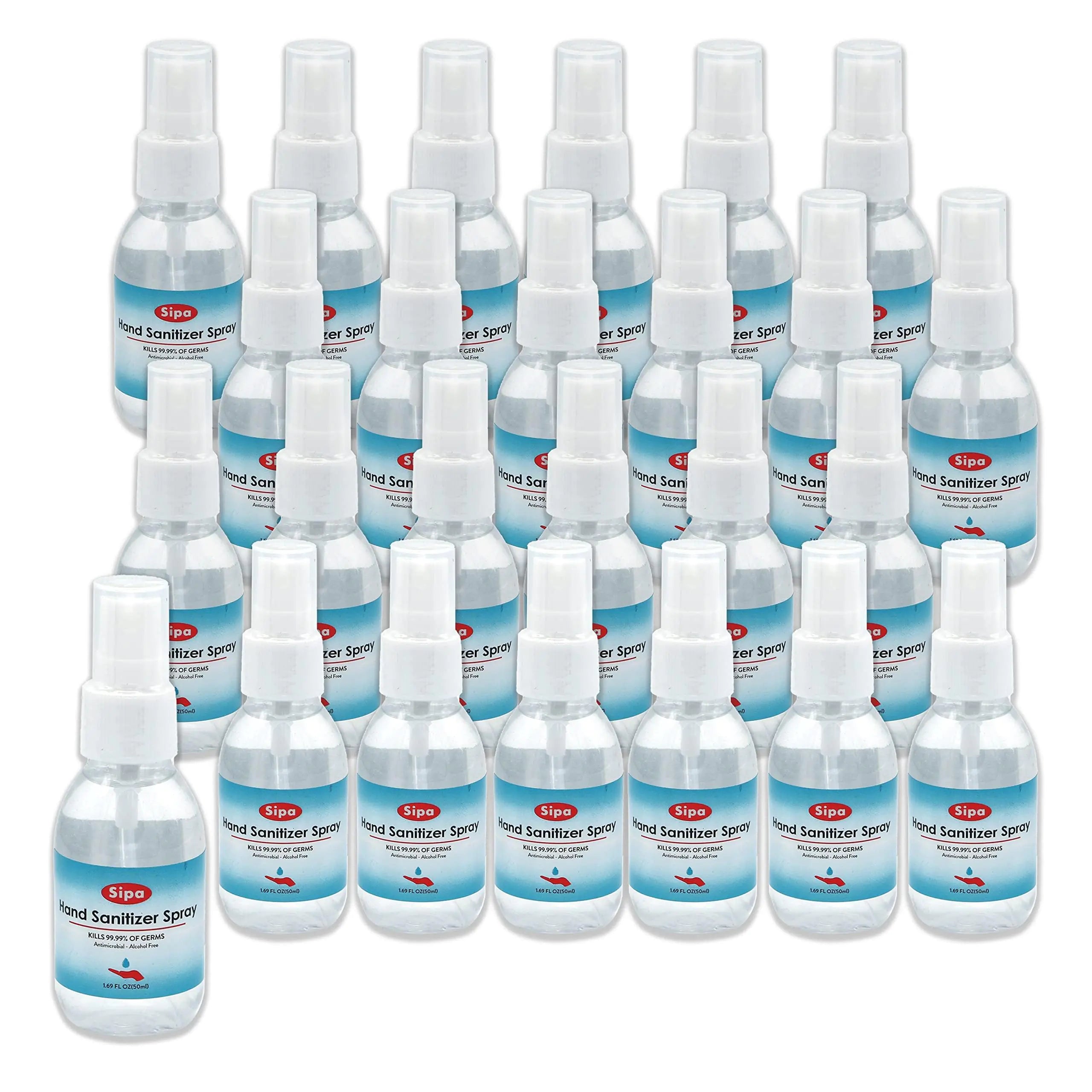 SIPA hand sanitizer Spray1.69oz(50ml) Citrus Scent Travel Size Portable Moisturizing Portable Pump Bottle Hand Sanitizers Bul (Pack of 25)