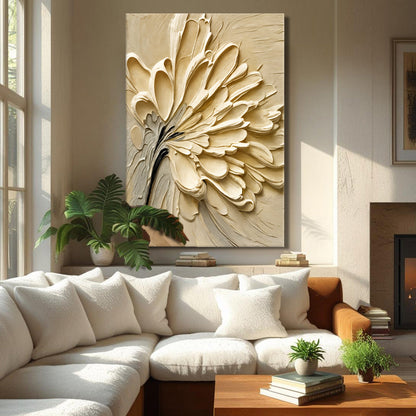 Colorful flower splatter canvas wall art by Tailored Canvases, featuring vibrant floral abstract design on a stretched canvas.