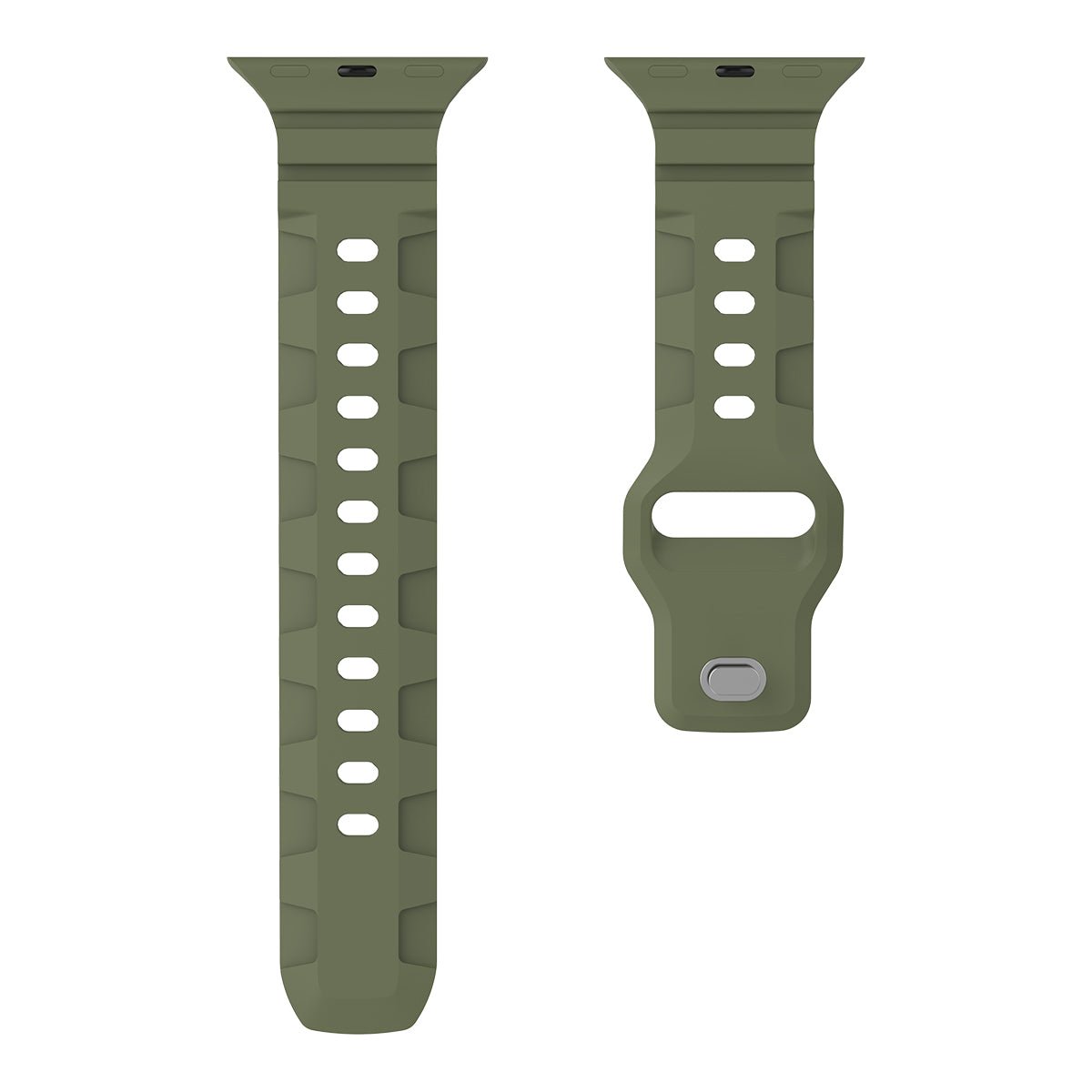 Robust sport band in black, flexible silicone with adjustable strap for fitness and active wear.