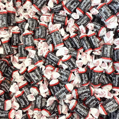 Assorted Tootsie Roll Midgees chewy candy in a bulk value bag from Candy In Bulk, showing colorful individual candies.