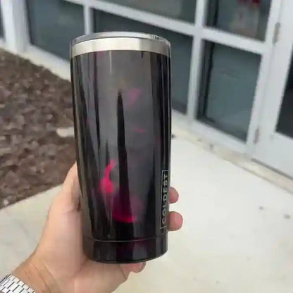 Coldest 20 oz Tumbler v2 hydration bottle with black lid and clear body, designed for keeping beverages cold or hot.
