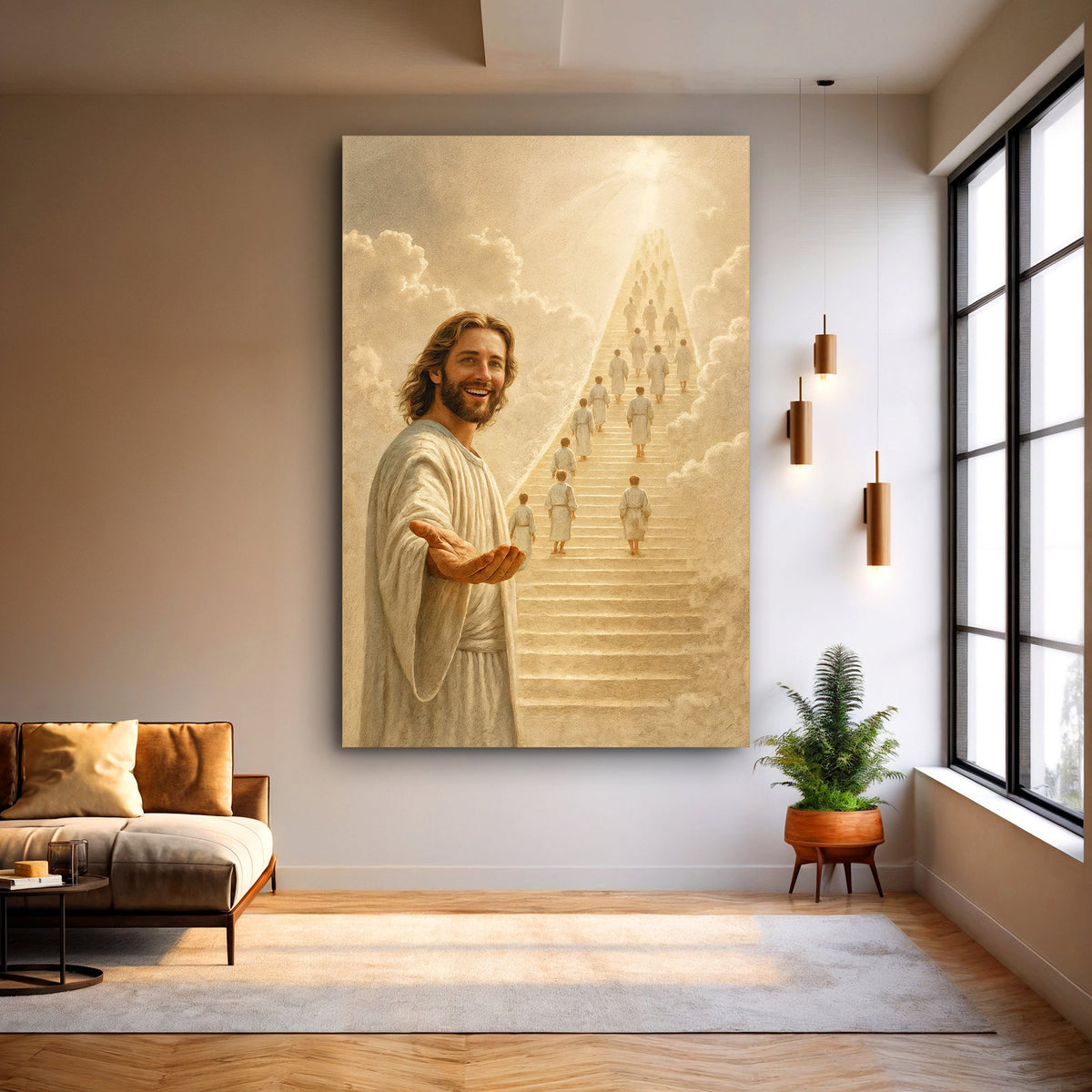 Canvas wall art titled "Stairway To Heaven Faith" by Tailored Canvases featuring an inspiring scene with vibrant colors and detailed imagery.
