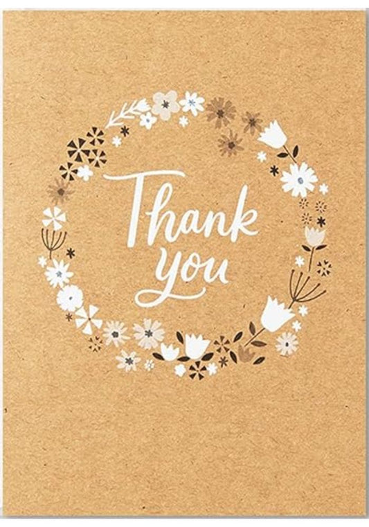 Thank You greeting card by Candy In Bulk featuring colorful floral design on the front, perfect for expressing gratitude.