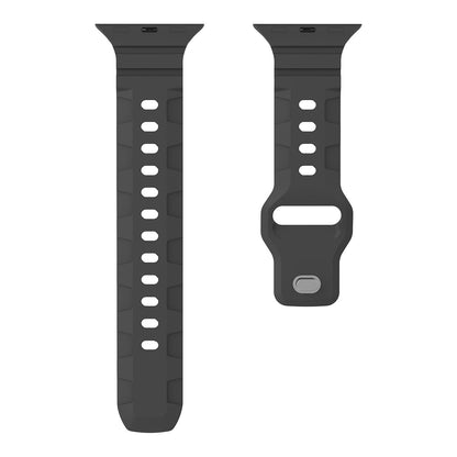Robust sport band in vibrant color, flexible and comfortable for fitness activities, shown on a wrist.