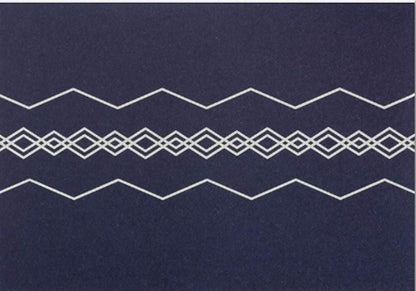 Modern Geometric Blue greeting card by Candy In Bulk featuring abstract blue and white geometric patterns on a clean background.
