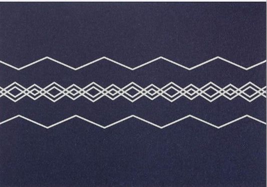 Modern Geometric Blue greeting card by Candy In Bulk featuring abstract blue and white geometric patterns on a clean background.