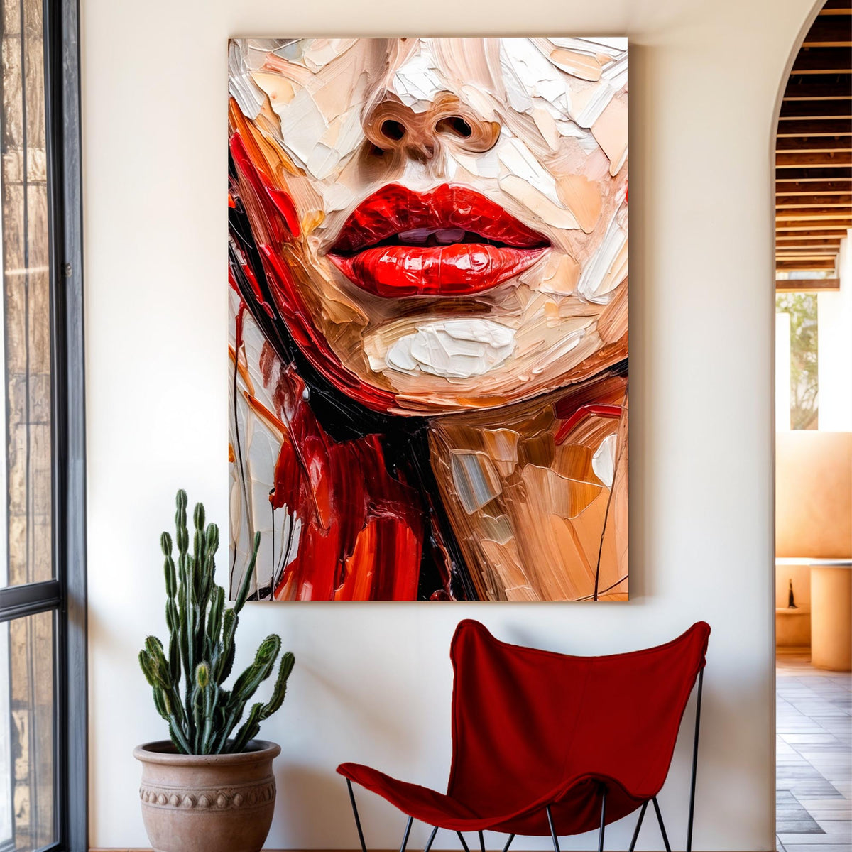 Contemporary minimalist abstract wall art on canvas featuring modern geometric shapes and neutral tones by Tailored Canvases.